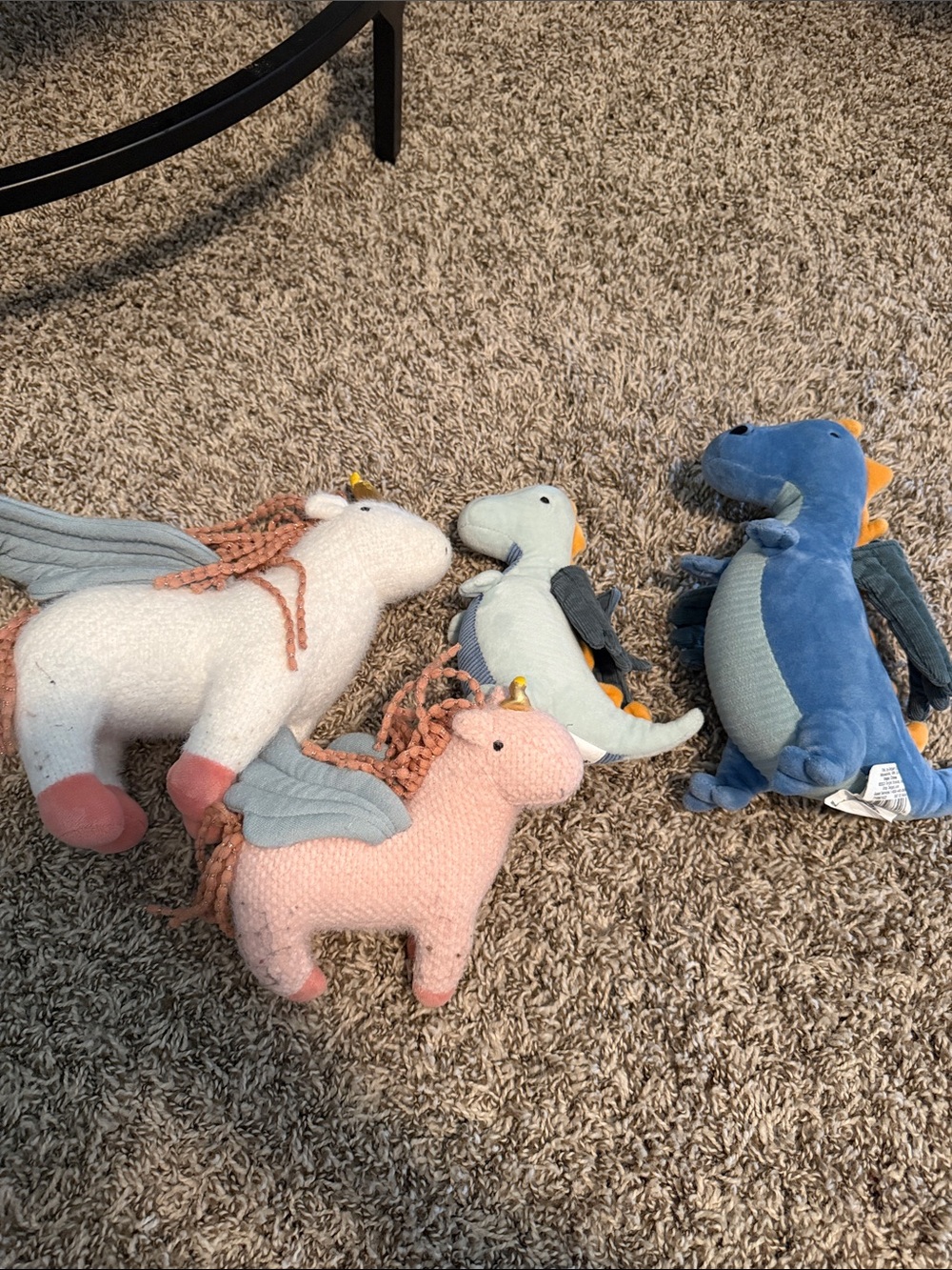 Pillowfort Plush Unicorns and Dragons - White, Pink, Blue, Light Green